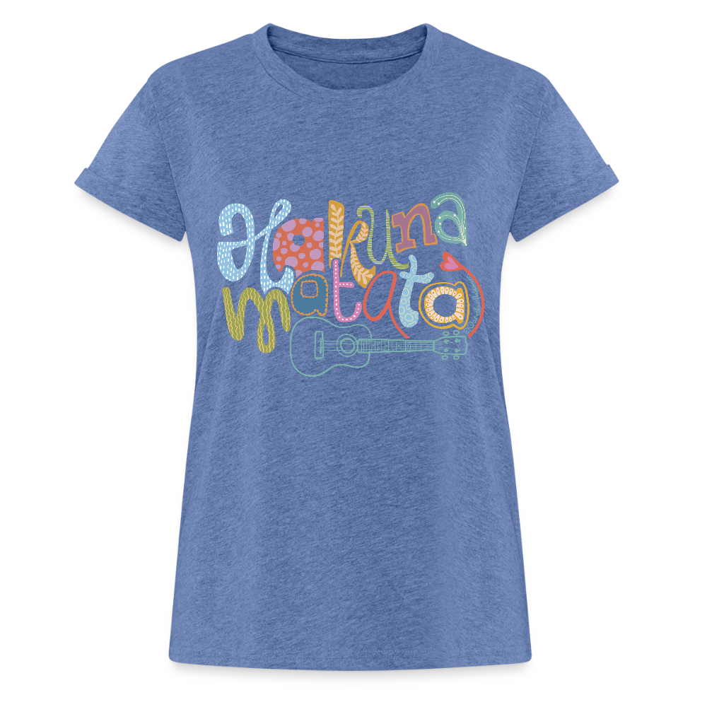 Ukulele Damen T-Shirt - "Hakuna Matata" - Denim meliert