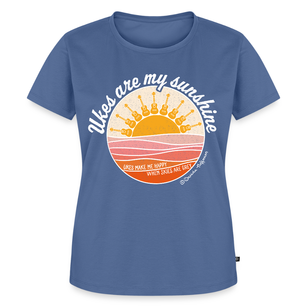 Damen Premium T-Shirt - "Ukes are my sunshine" - Taubenblau