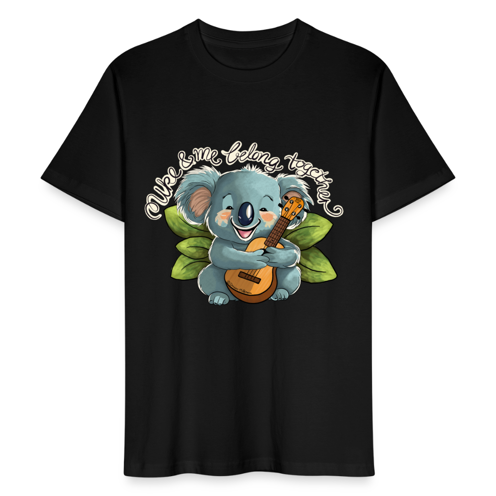 Ukulele T-Shirt Unisex - Uke & me belong together - handgezeichnetes Design - NEU - Schwarz