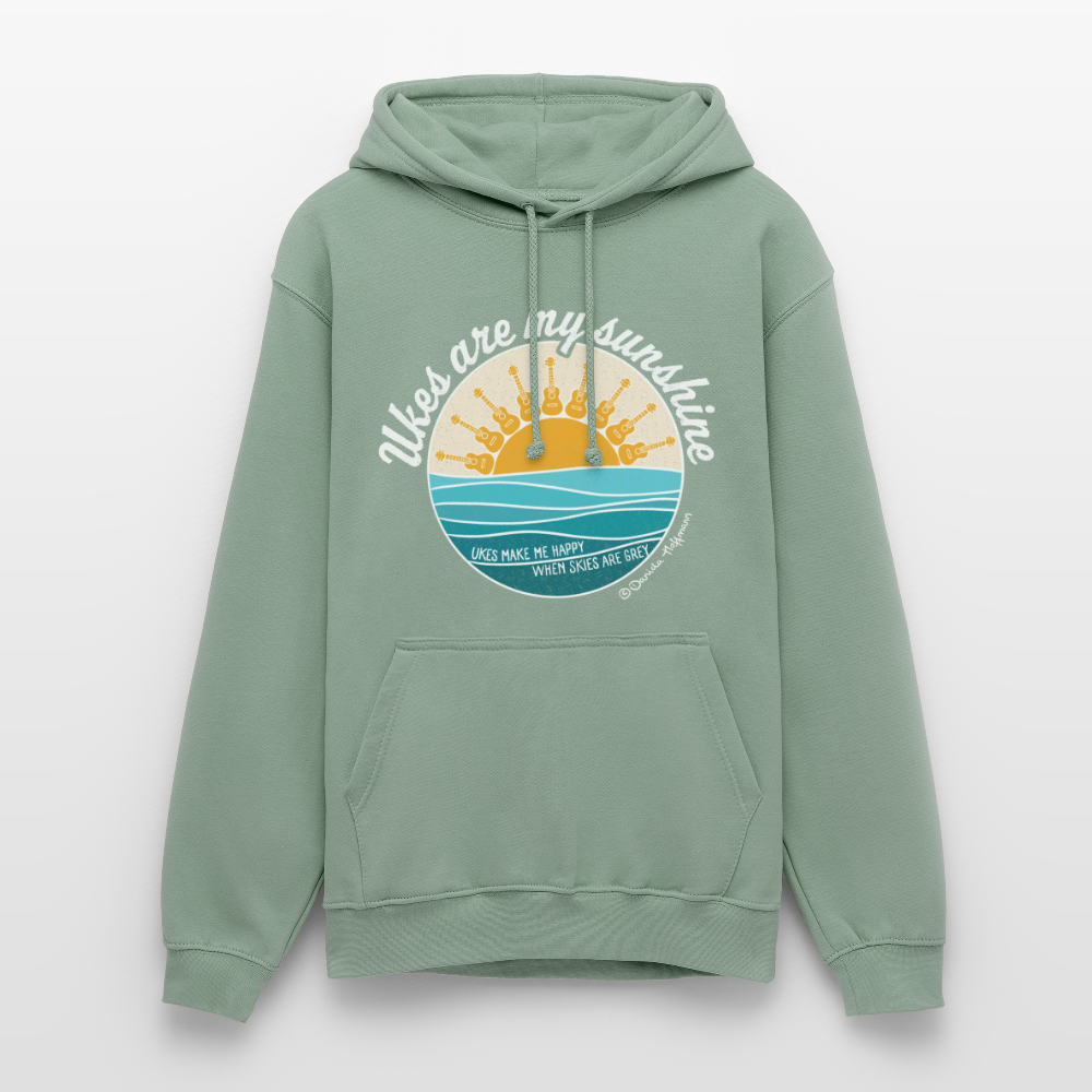 Ukulele Unisex Hoodie - "Ukes are my sunshine" - blue edition - Graugrün