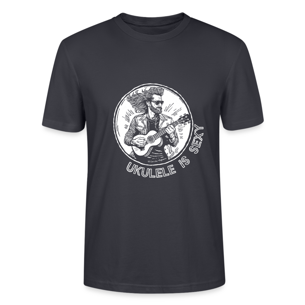 Ukulele T-Shirt Unisex - "Ukulele is sexy" - Dunkles Graublau