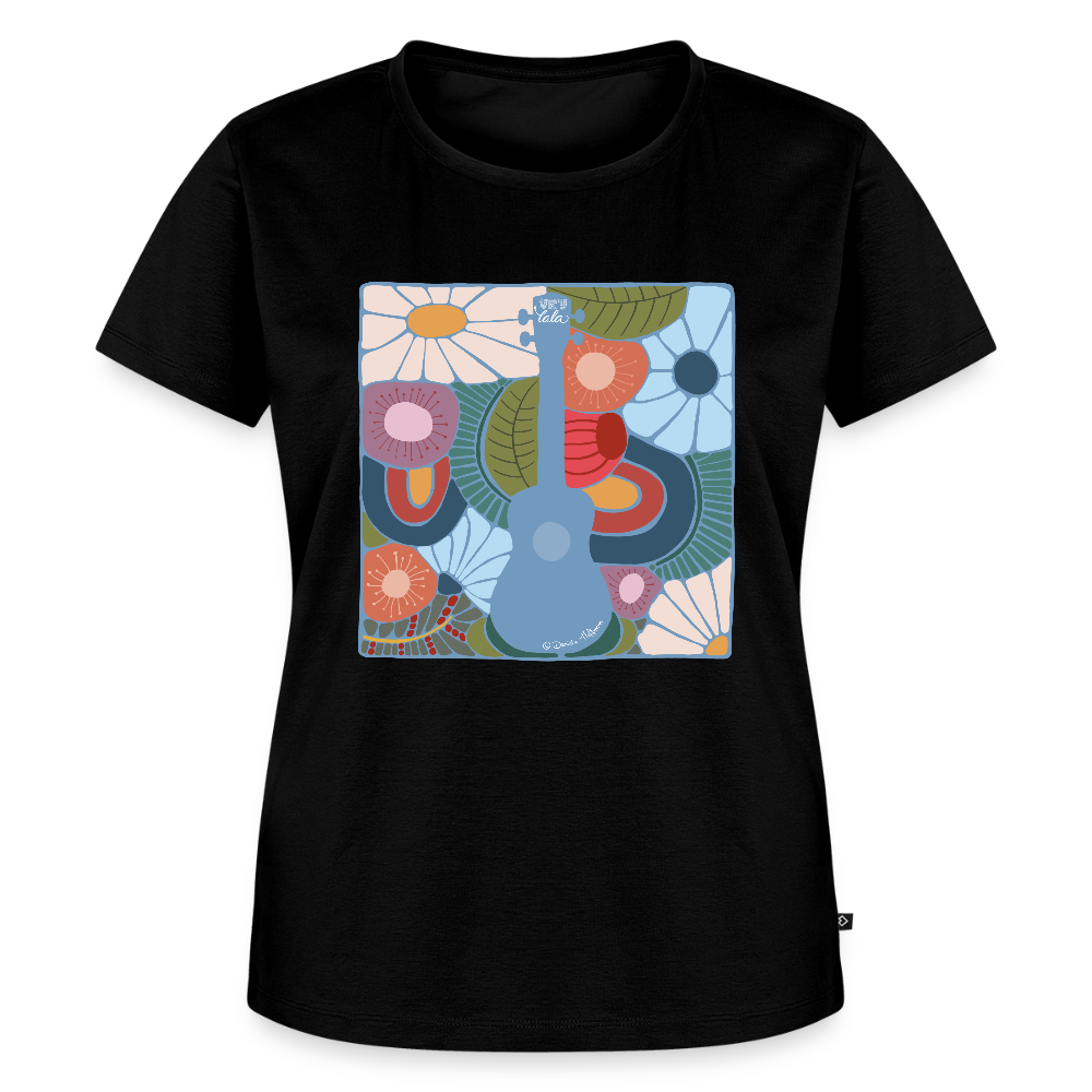 Damen Premium T-Shirt - "Modern Flowers" - Schwarz