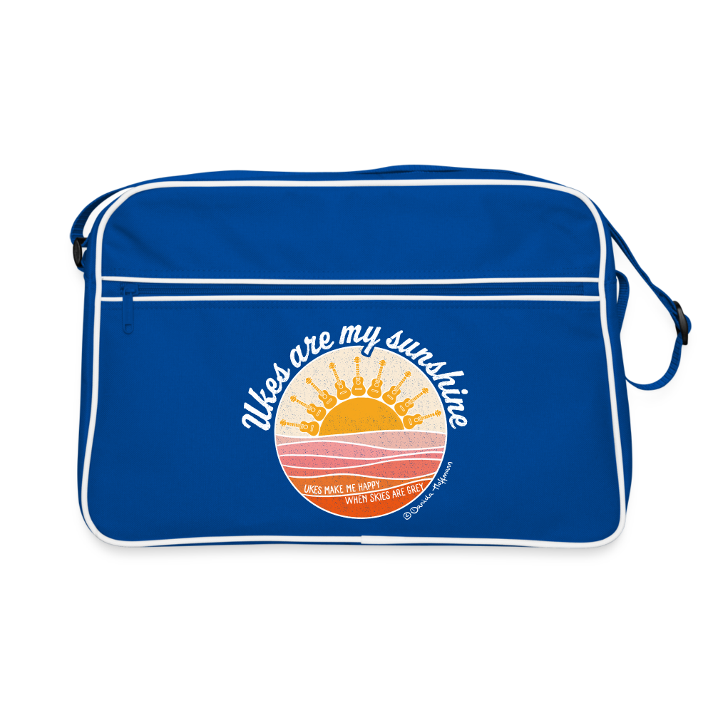 Retro Tasche "Ukes are my sunshine" - Blau/Weiß