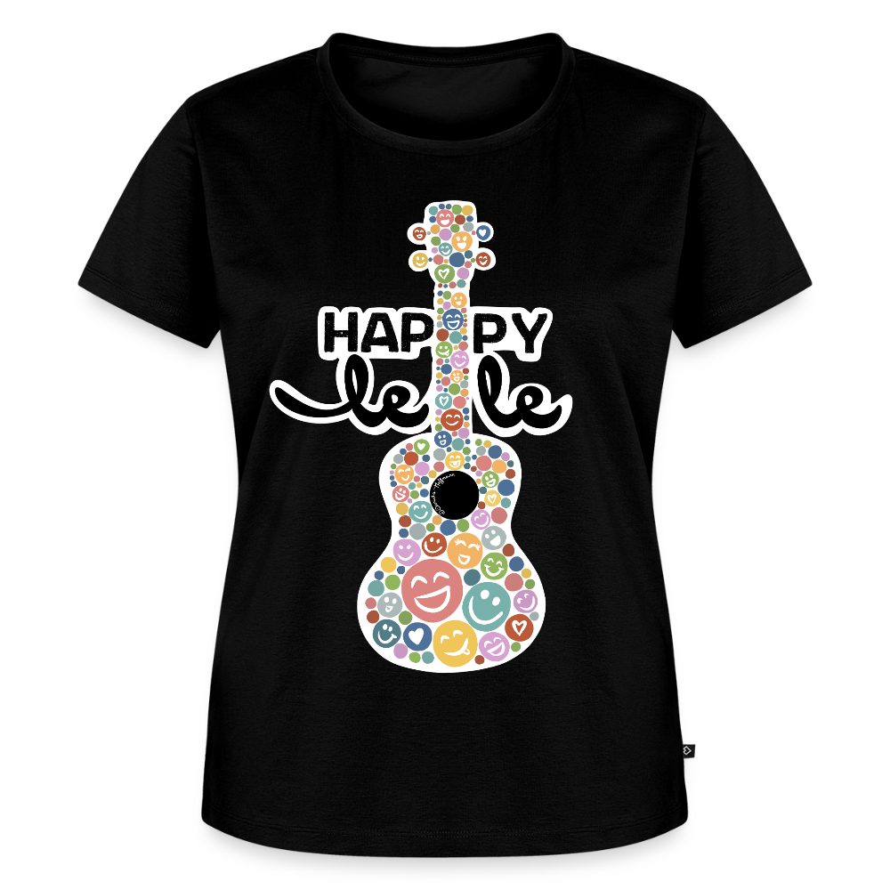 Damen Premium T-Shirt - "HAPPY-lele" - Schwarz