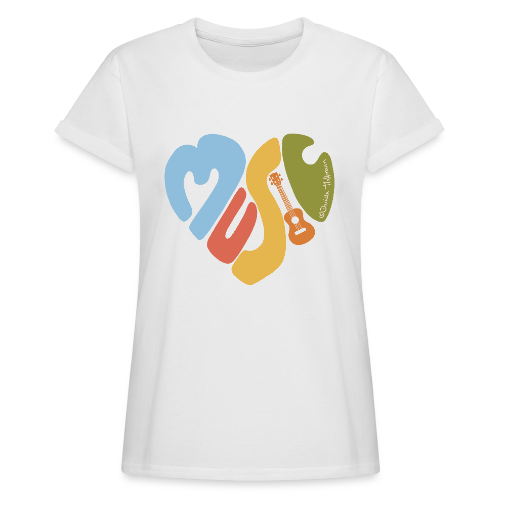 Ukulele Damen T-Shirt - "Music love" - Weiß