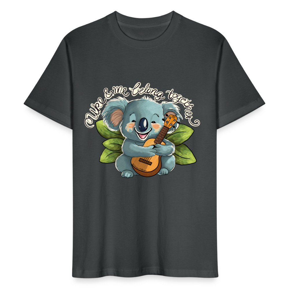 Ukulele T-Shirt Unisex - Uke & me belong together - handgezeichnetes Design - NEU - Anthrazit