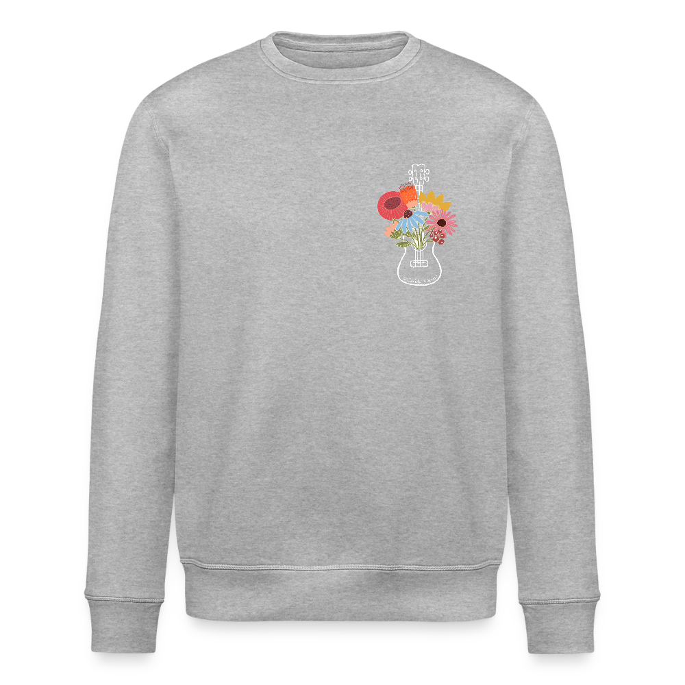 Ukulele-Sweatshirt - "Flower Power" - Grau meliert