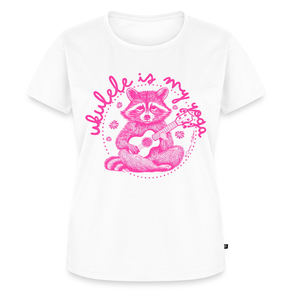 Damen Premium T-Shirt - "Ukulele is my yoga" - Weiß
