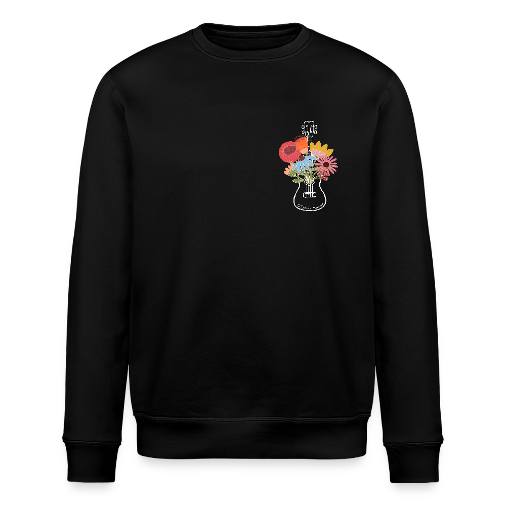 Ukulele-Sweatshirt - "Flower Power" - Schwarz