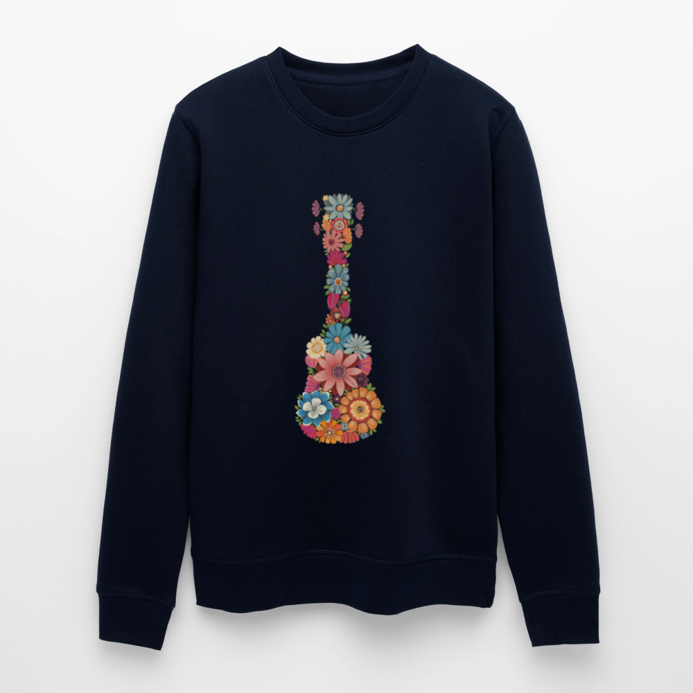 Ukulele-Sweatshirt - "Blüten-Ukulele" - Navy