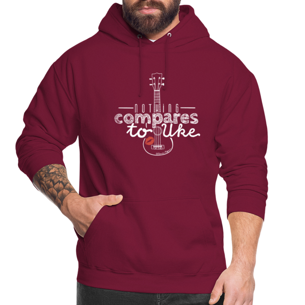 Ukulele Unisex Hoodie - "Nothing compares to Uke" - Bordeaux