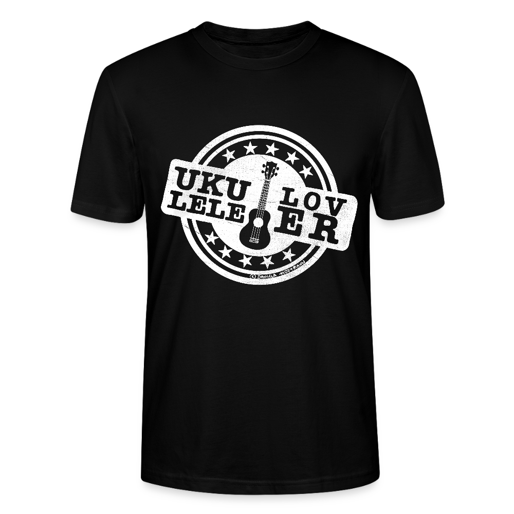 Unisex Ukulele-T-Shirt - "Let your music take flight" - Schwarz