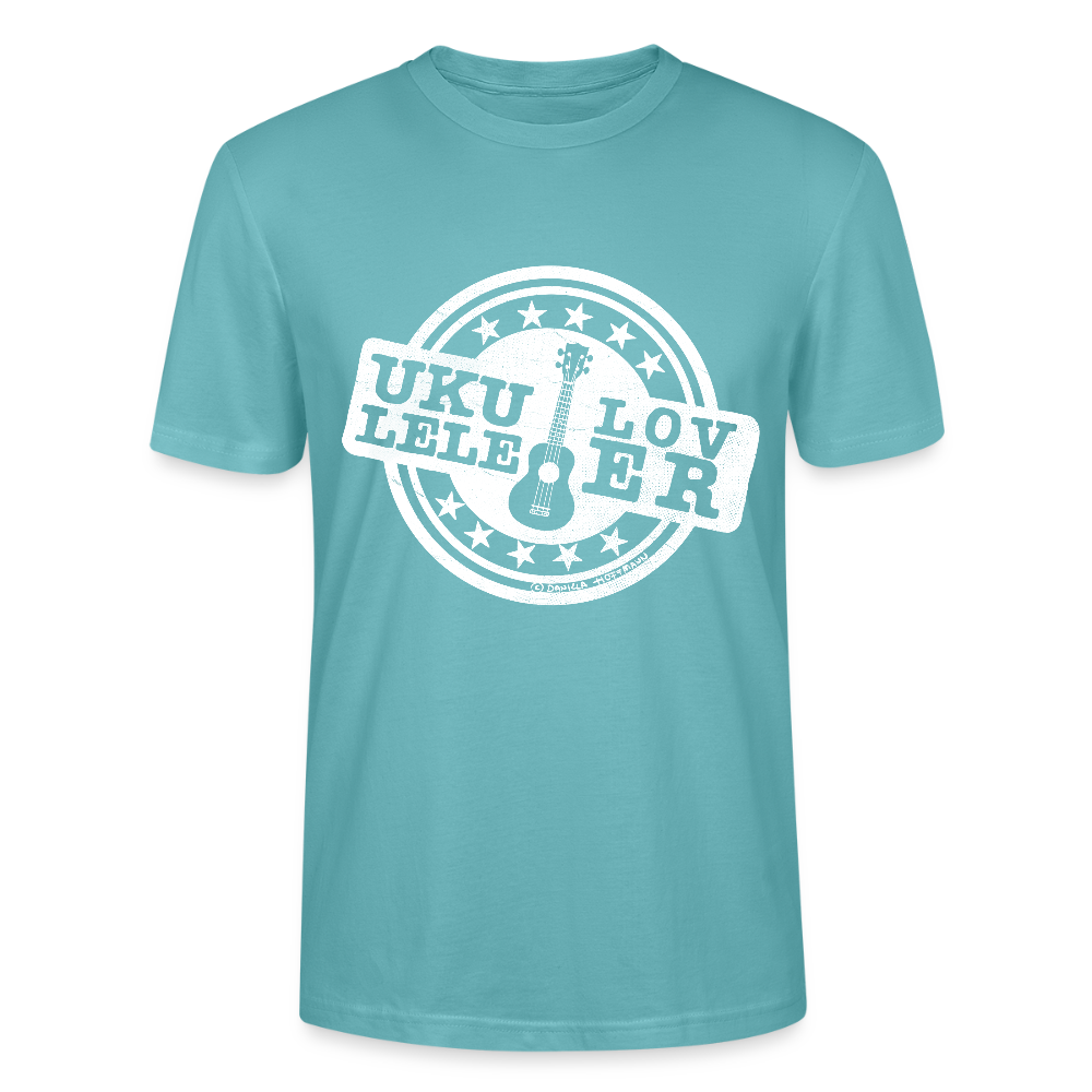 Unisex Ukulele-T-Shirt - "Let your music take flight" - Pastelltürkis