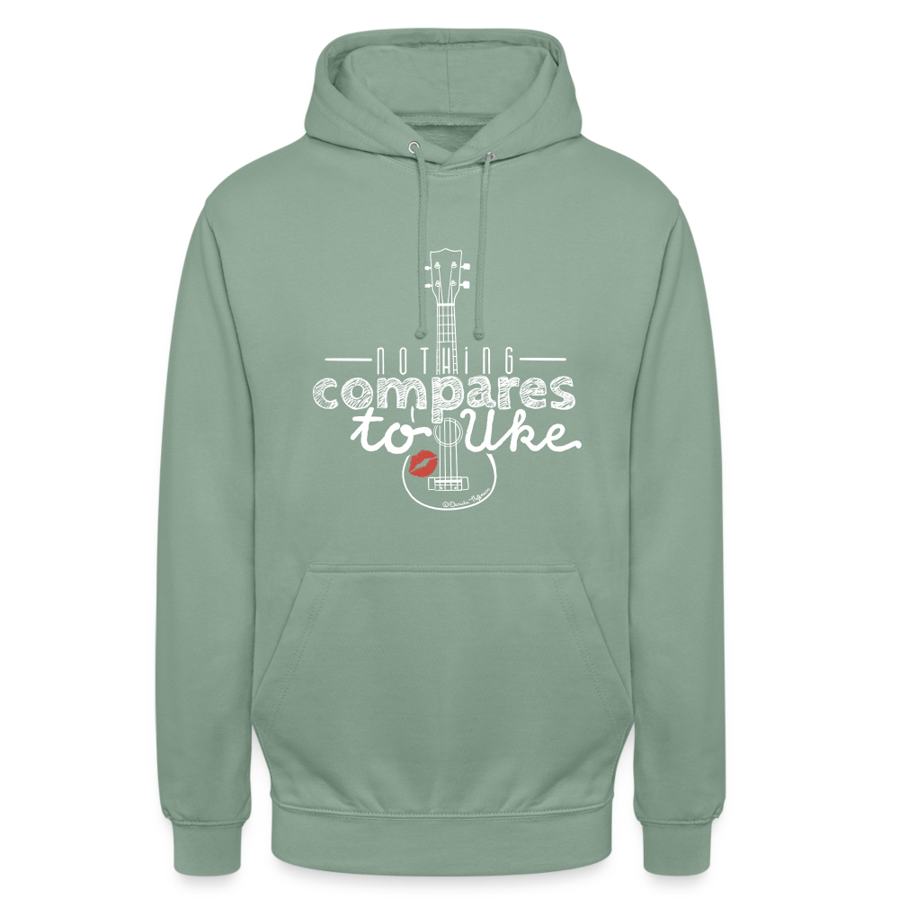 Ukulele Unisex Hoodie - "Nothing compares to Uke" - Graugrün