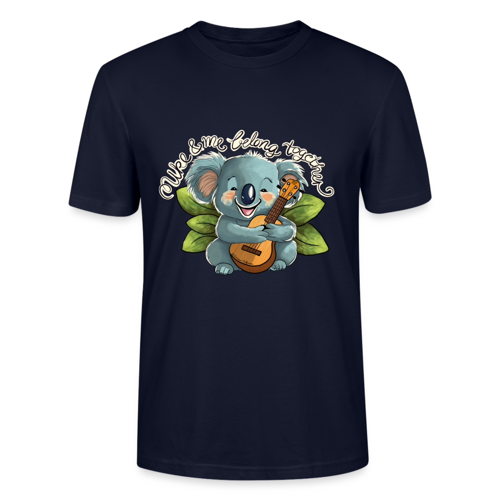 Ukulele T-Shirt Unisex - Uke & me belong together - handgezeichnetes Design - NEU - Navy