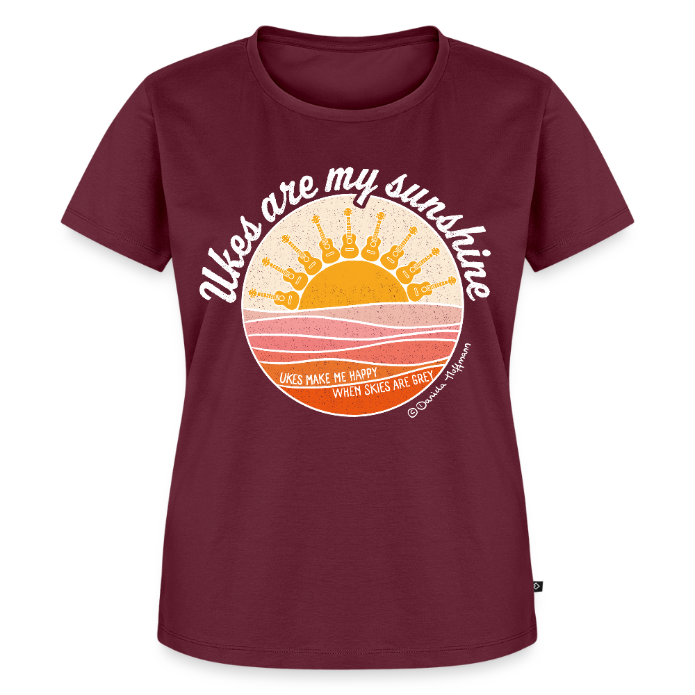 Damen Premium T-Shirt - "Ukes are my sunshine" - Burgunderrot