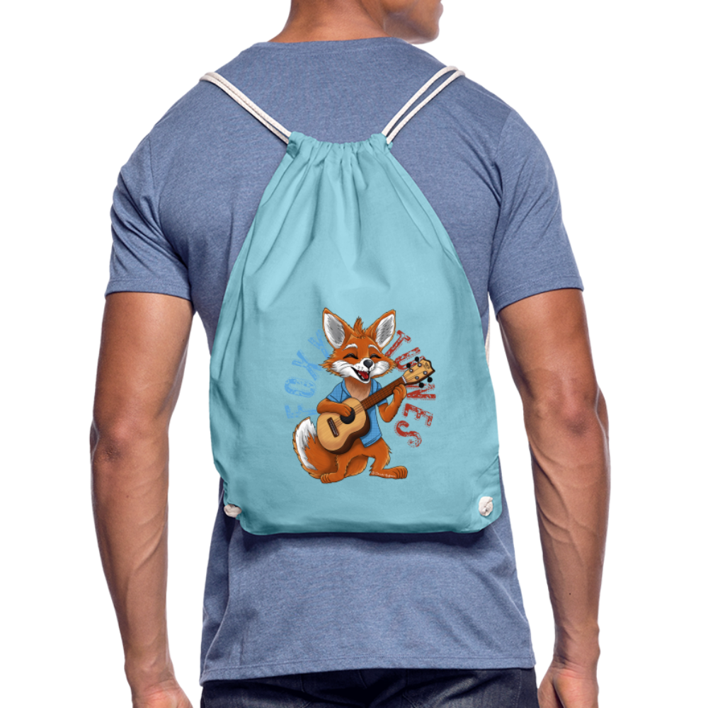 Ukulele Turnbeutel - Ukulele-Fuchs - handgezeichnetes Design - Aqua