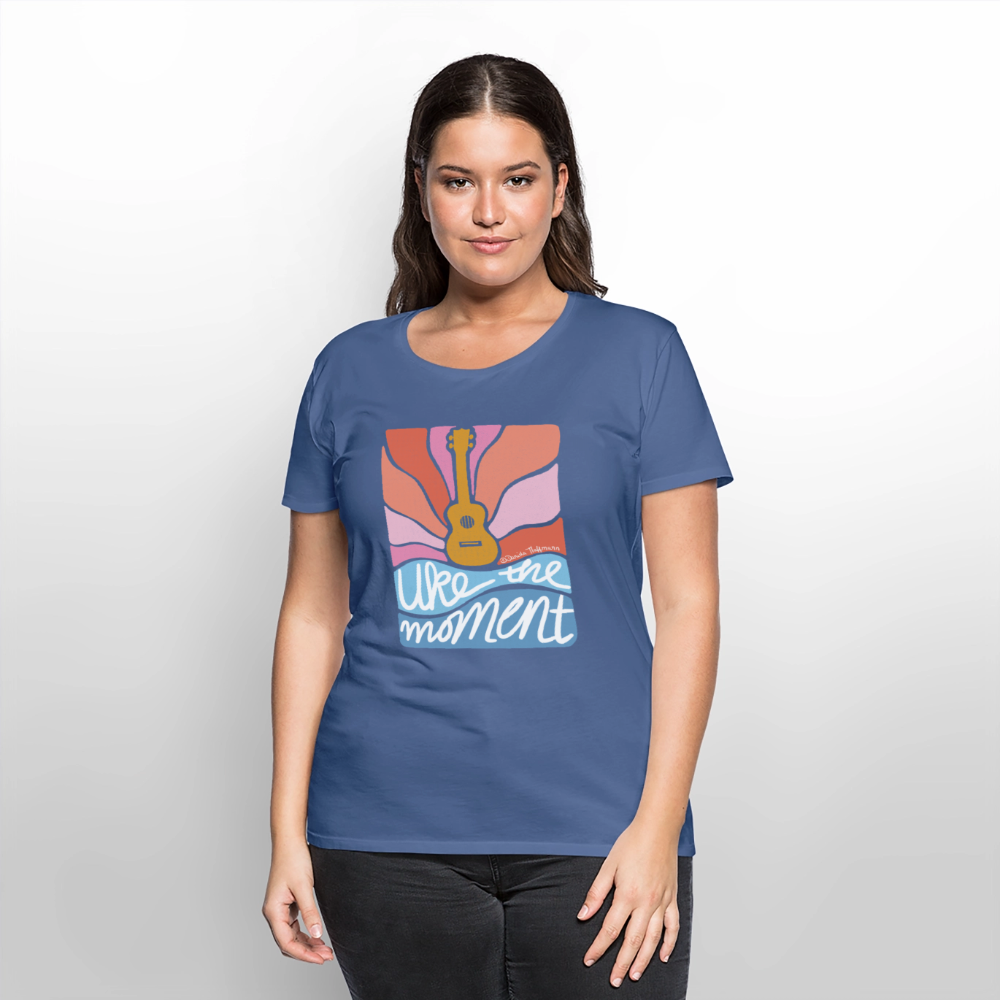 Damen Premium T-Shirt - "Uke the moment" - Taubenblau