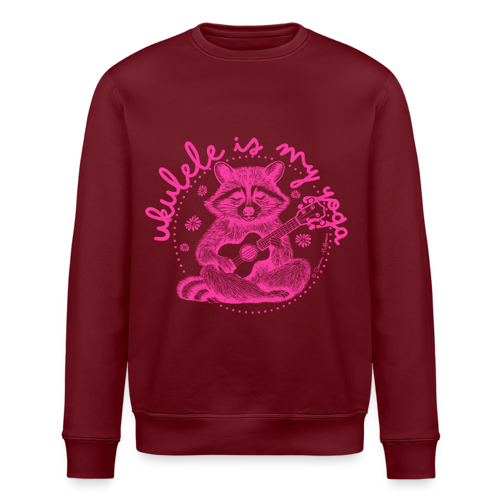 Ukulele-Sweatshirt - "Ukulele is my yoga" - Burgunderrot