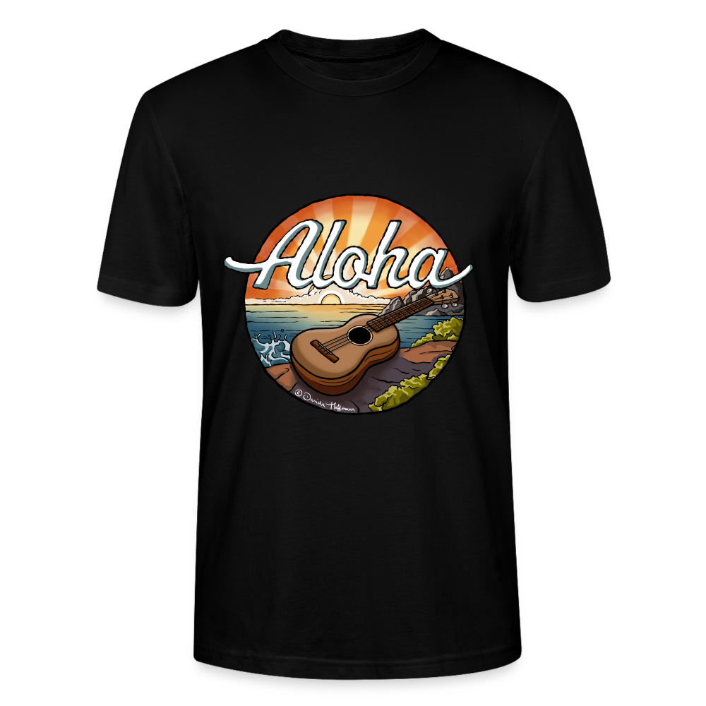 Ukulele T-Shirt Unisex - "Aloha" - Schwarz