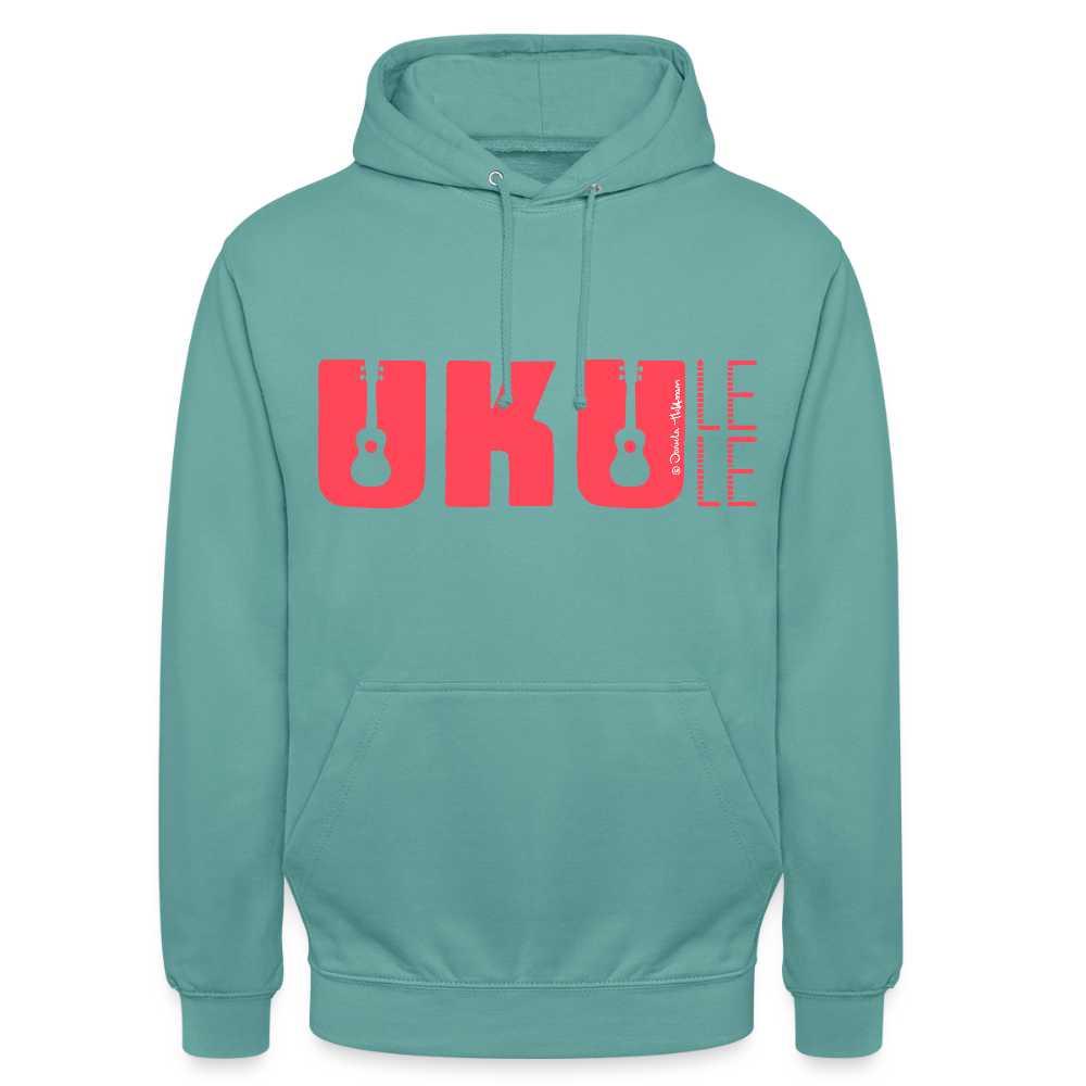 Ukulele Unisex Hoodie - "UKULELE" - Pastelltürkis