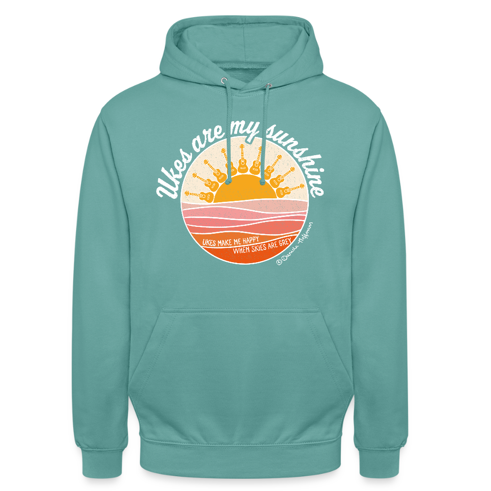 Ukulele Unisex Hoodie - "Ukes are my sunshine" - Pastelltürkis
