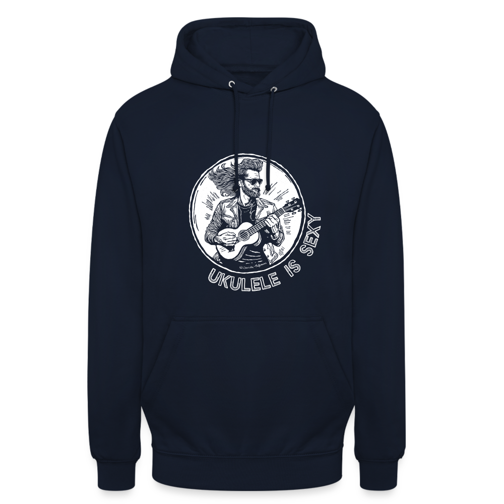 Ukulele Unisex Hoodie - "Ukulele is sexy" - Navy