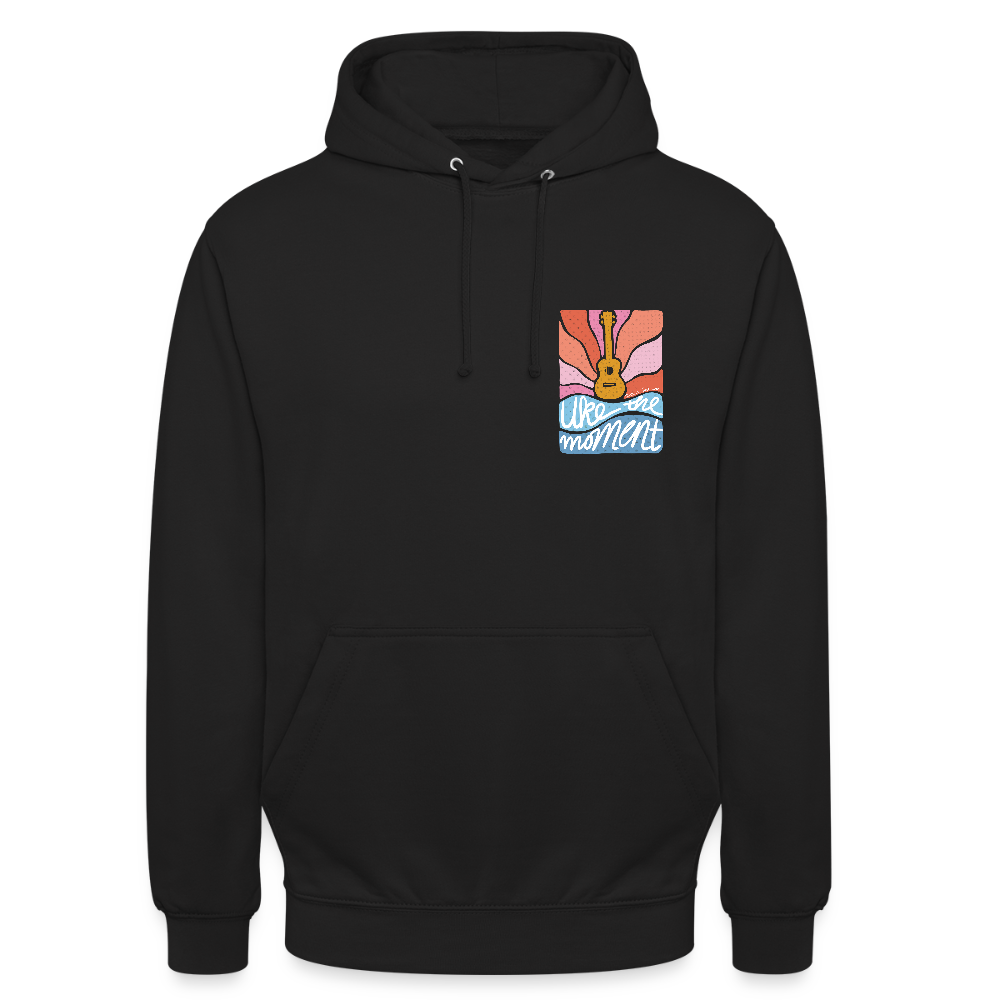 Ukulele Unisex Hoodie - "Uke the moment" - Schwarz