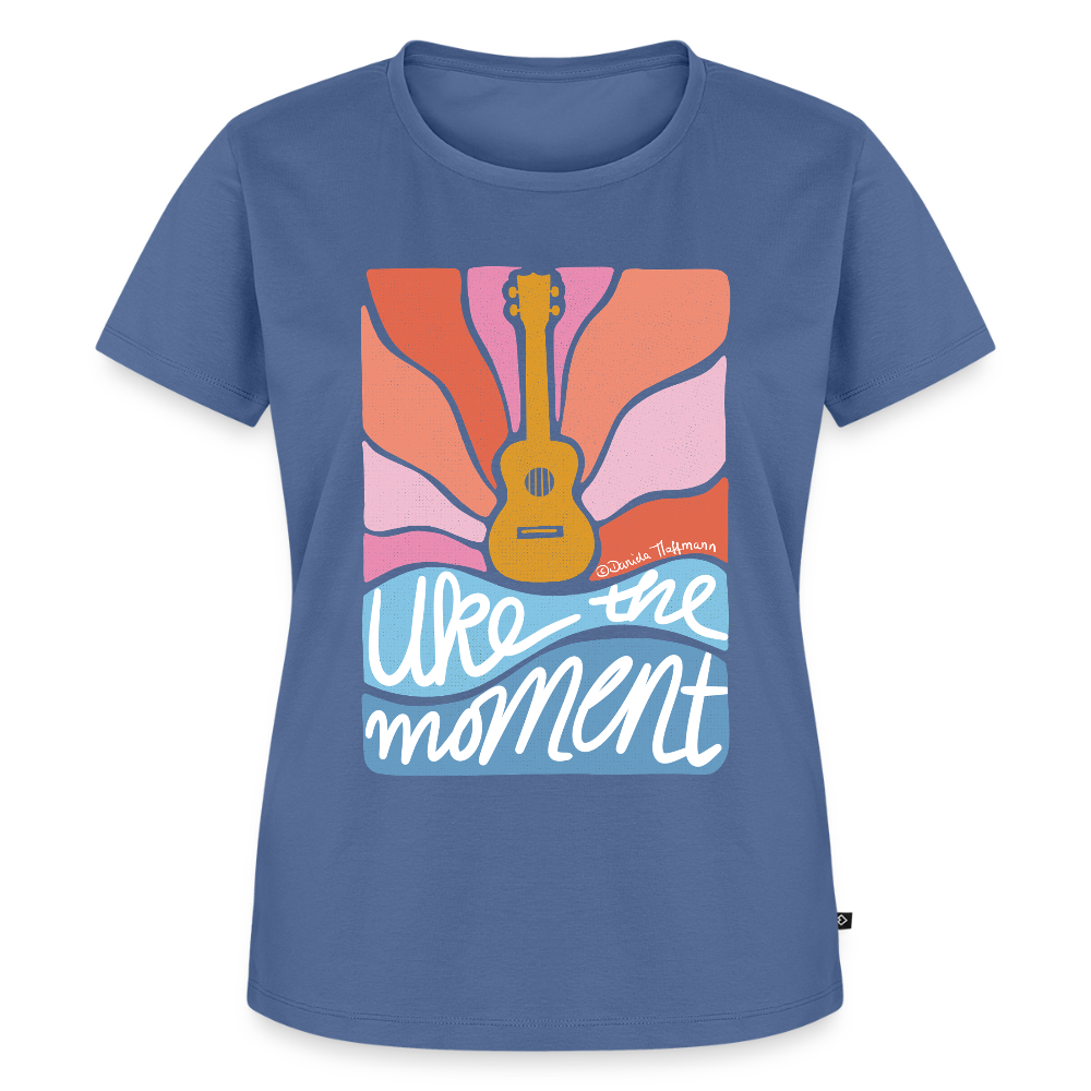 Damen Premium T-Shirt - "Uke the moment" - Taubenblau