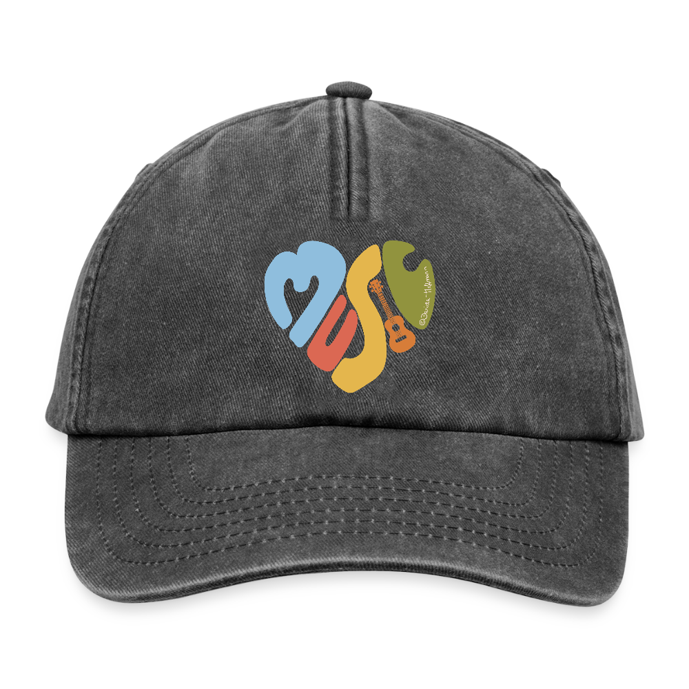 Vintage Cap - "Music Love" - Vintage Schwarz