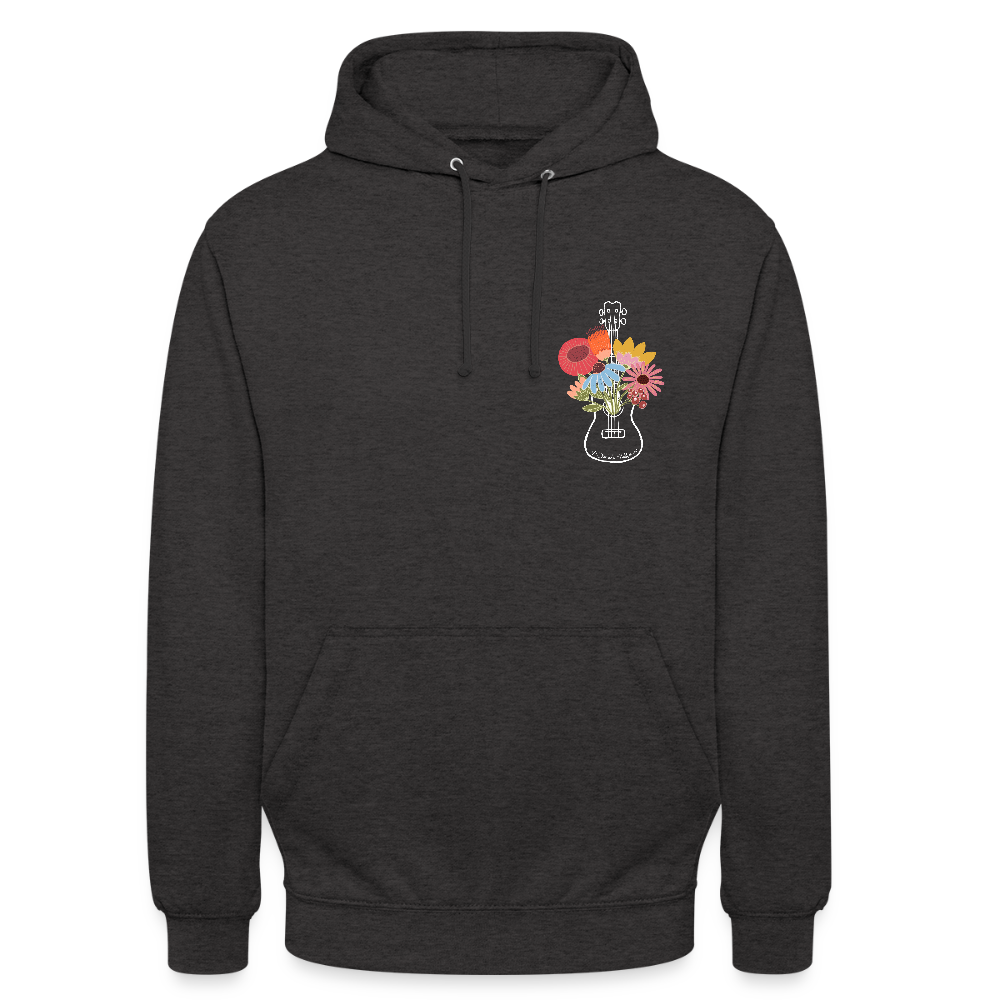 Ukulele Unisex Hoodie - "Flower Power" - Anthrazit