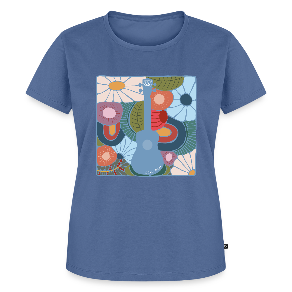 Damen Premium T-Shirt - "Modern Flowers" - Taubenblau