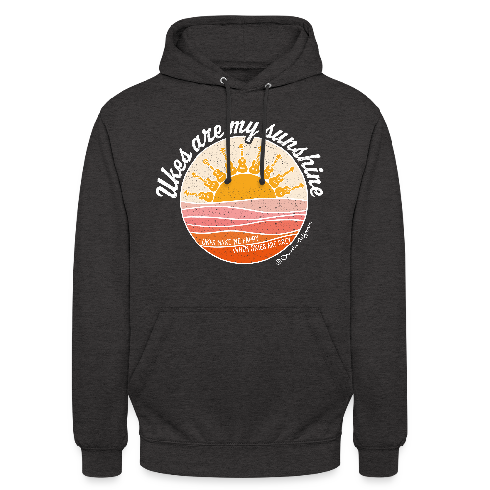 Ukulele Unisex Hoodie - "Ukes are my sunshine" - Anthrazit