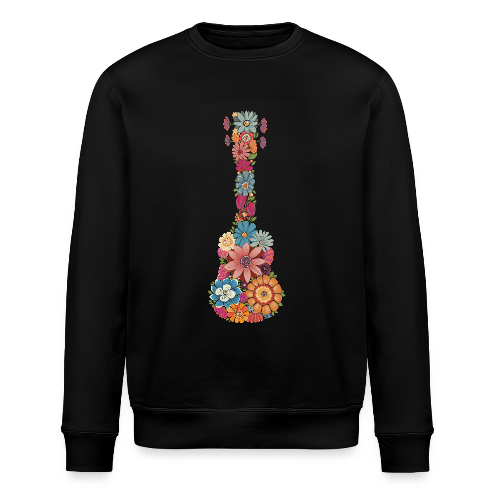 Ukulele-Sweatshirt - "Blüten-Ukulele" - Schwarz