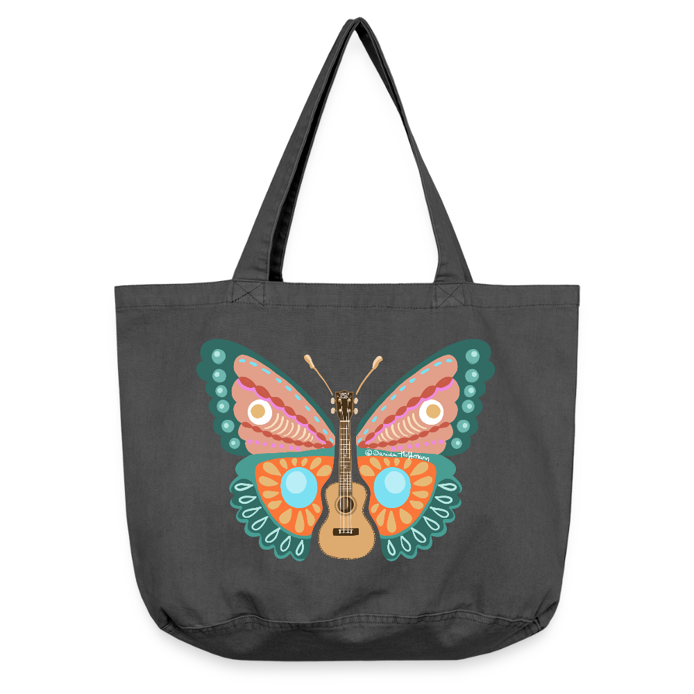 Shopper - Ukulele Schmetterling - Vintage Schwarz