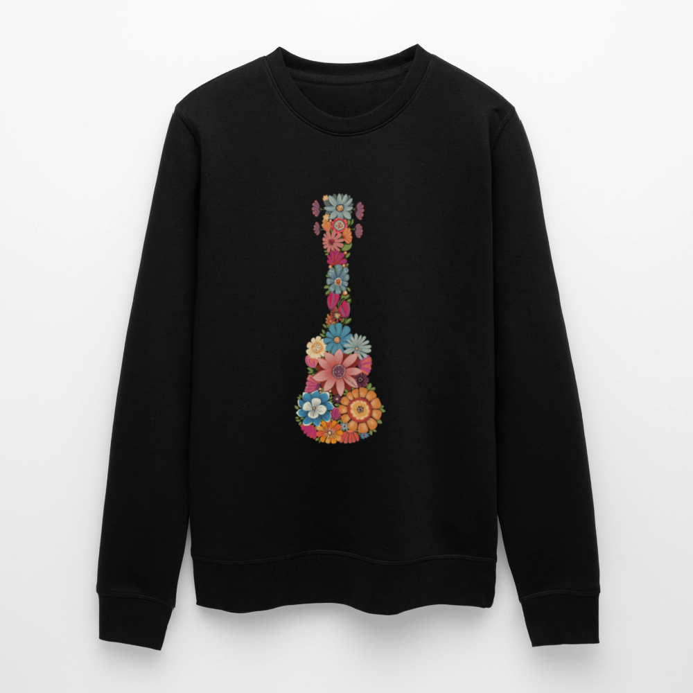 Ukulele-Sweatshirt - "Blüten-Ukulele" - Schwarz
