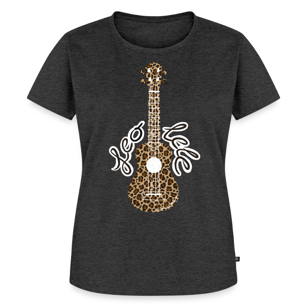 Damen Premium T-Shirt - "Leo-lele" - Anthrazit meliert