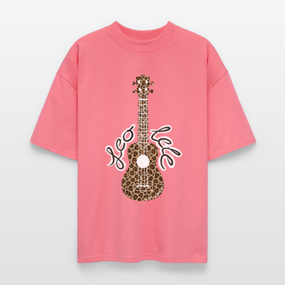 Ukulele Damen T-Shirt - "Leo-lele" - CURVY VIBES - Pink