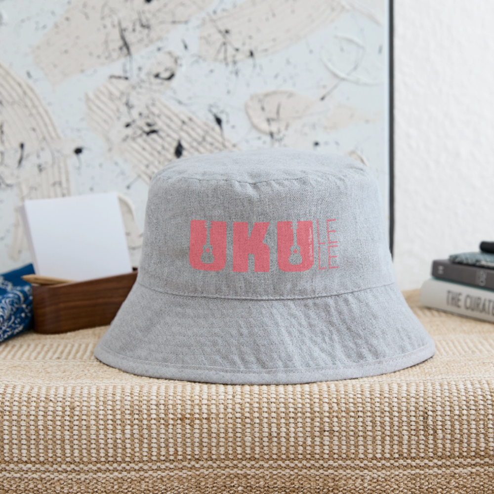 Bucket Hat - "UKU - LELE" - Grau meliert