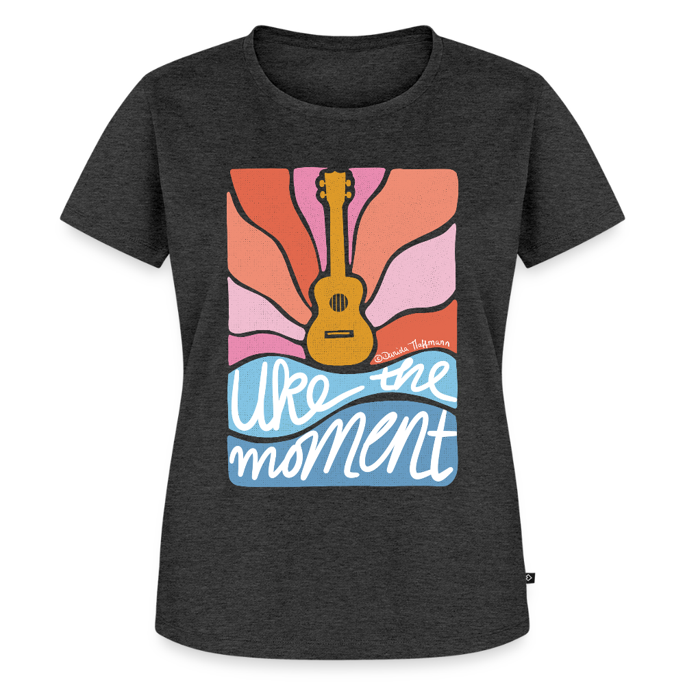 Damen Premium T-Shirt - "Uke the moment" - Anthrazit meliert