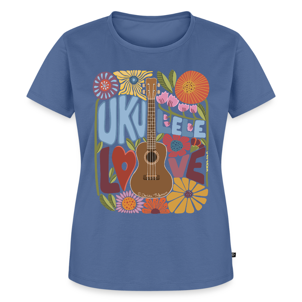 Damen Premium T-Shirt - "Ukulele love" - Taubenblau