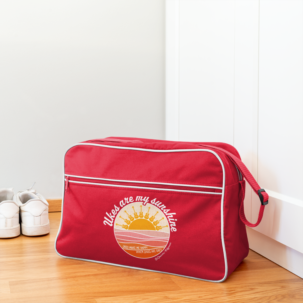 Retro Tasche "Ukes are my sunshine" - Rot/Weiß