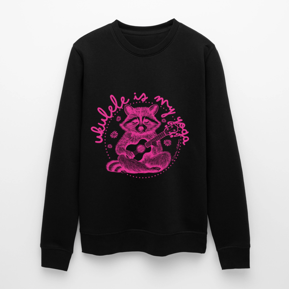 Ukulele-Sweatshirt - "Ukulele is my yoga" - Schwarz