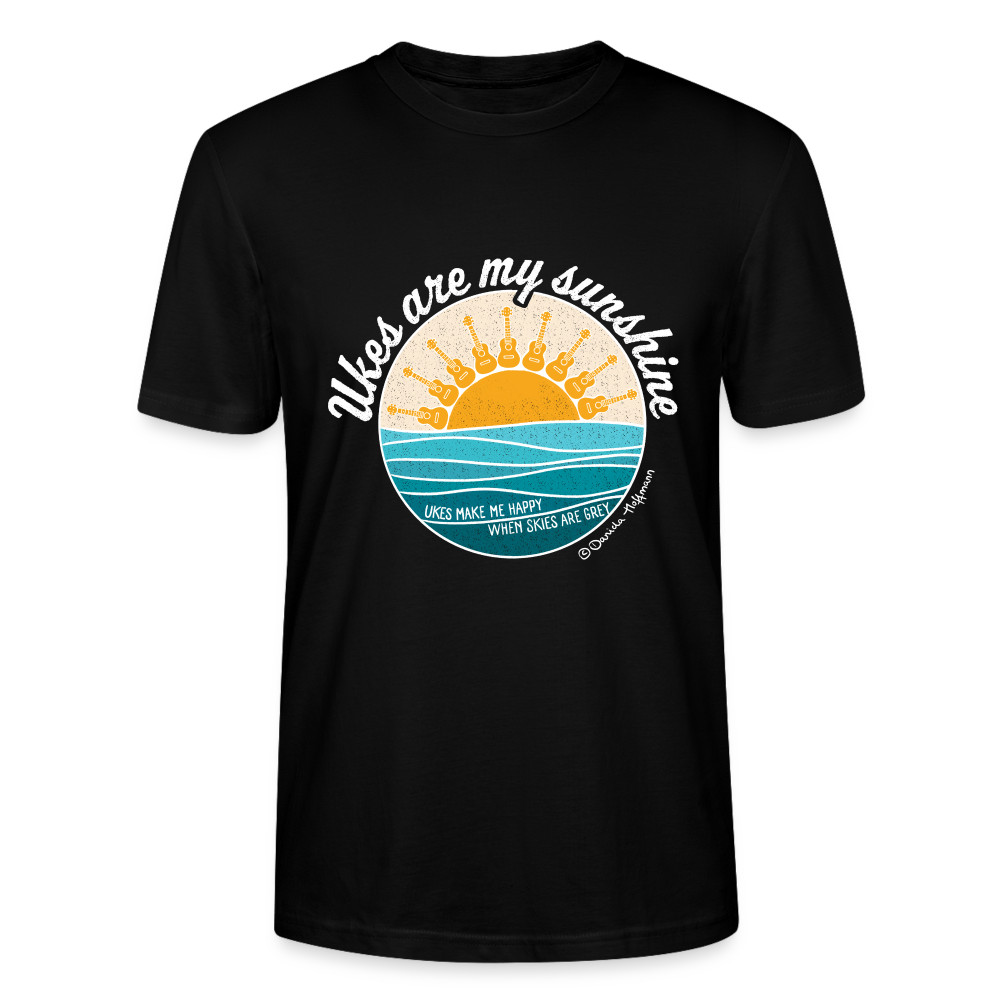 Ukulele T-Shirt Unisex - "Ukes are my sunshine" - blue edition - Schwarz