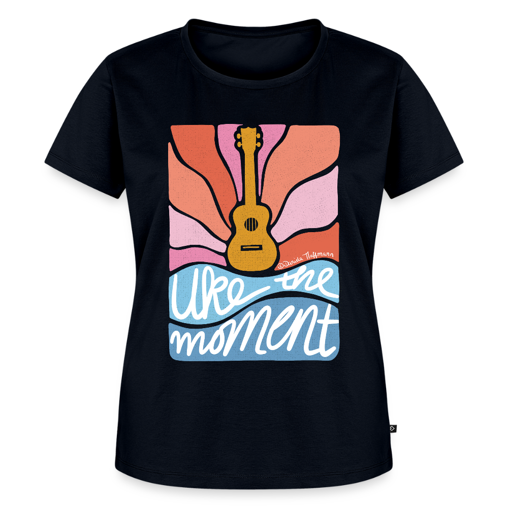 Damen Premium T-Shirt - "Uke the moment" - Navy
