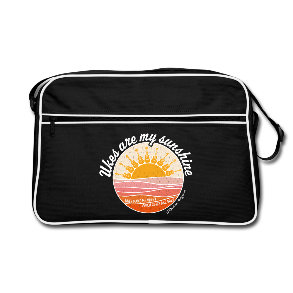 Retro Tasche "Ukes are my sunshine" - Schwarz/Weiß