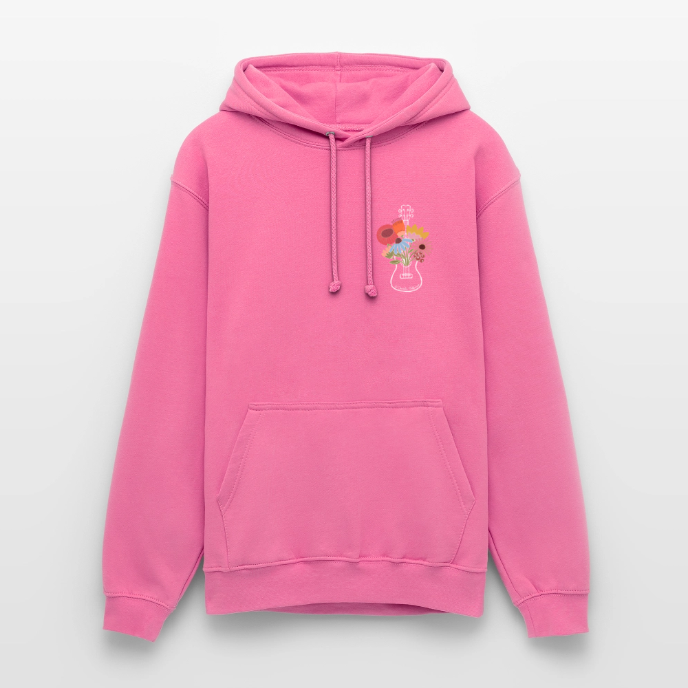 Ukulele Unisex Hoodie - "Flower Power" - Pink
