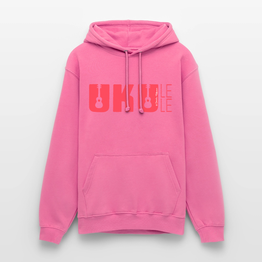 Ukulele Unisex Hoodie - "UKULELE" - Pink