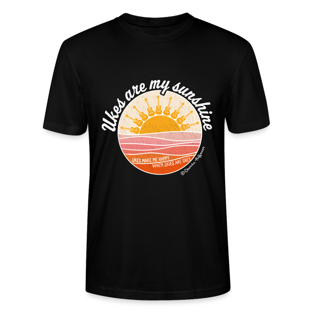 Ukulele T-Shirt Unisex - "Ukes are my sunshine" - Schwarz
