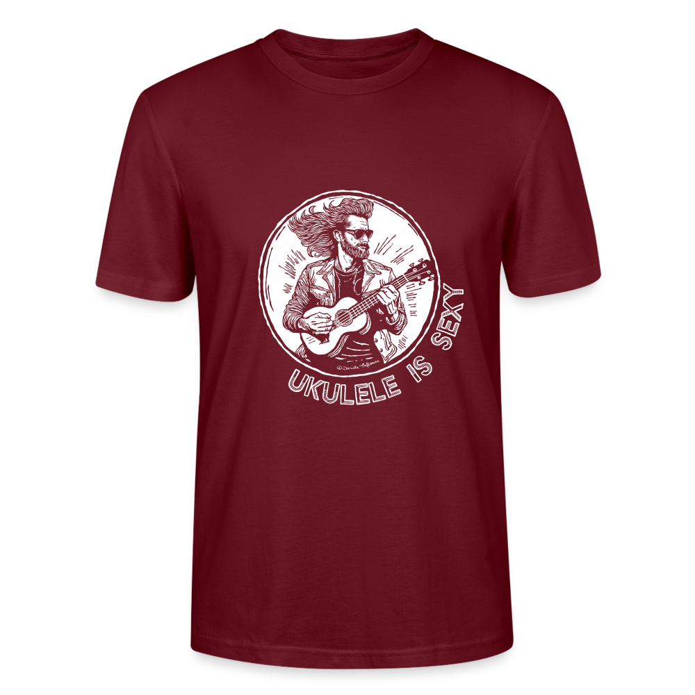 Ukulele T-Shirt Unisex - "Ukulele is sexy" - Burgunderrot